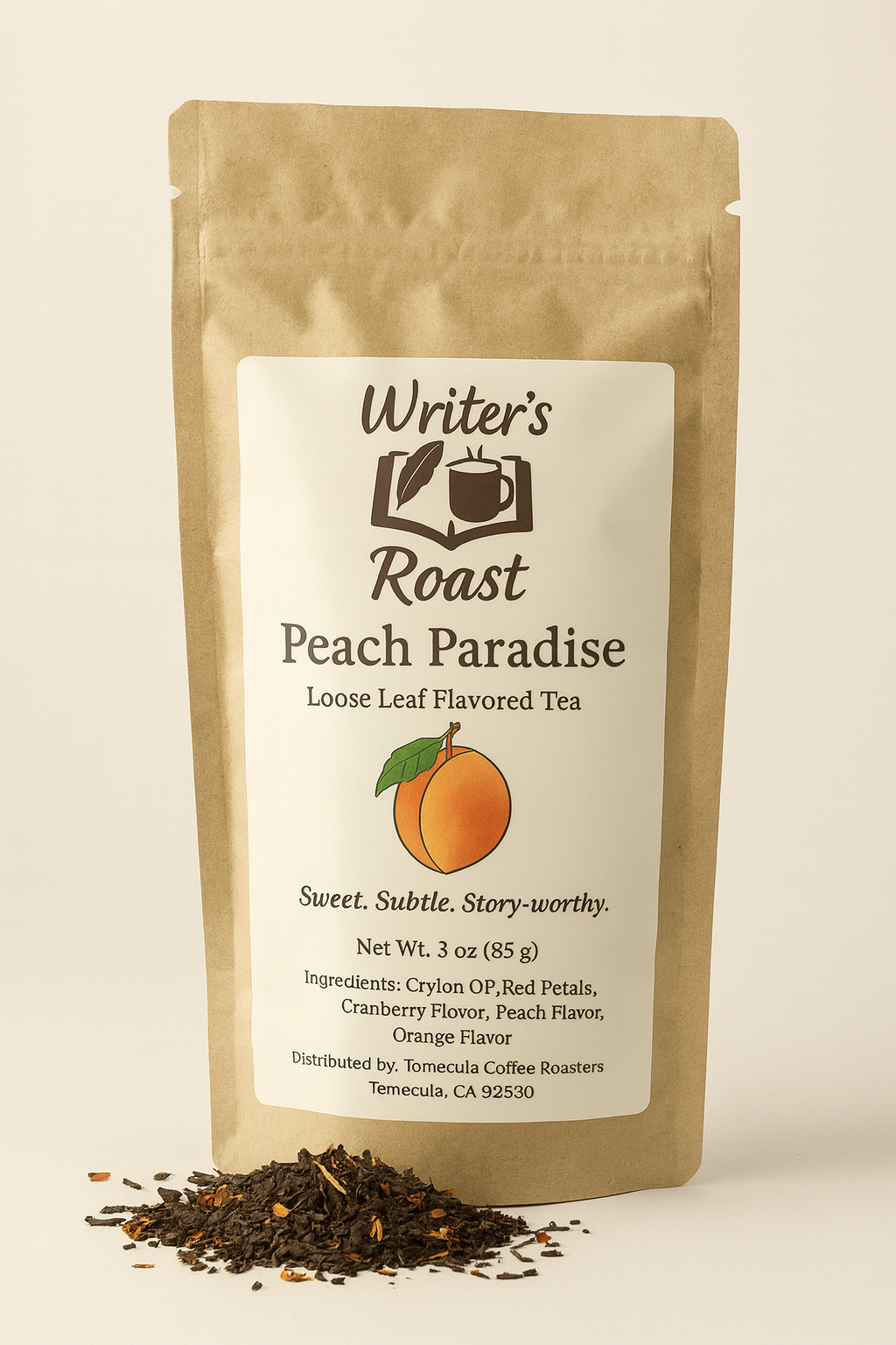 Peach Paradise Loose Leaf Flavored Tea – Fruity Peach Ceylon Blend | Writer’s Roast