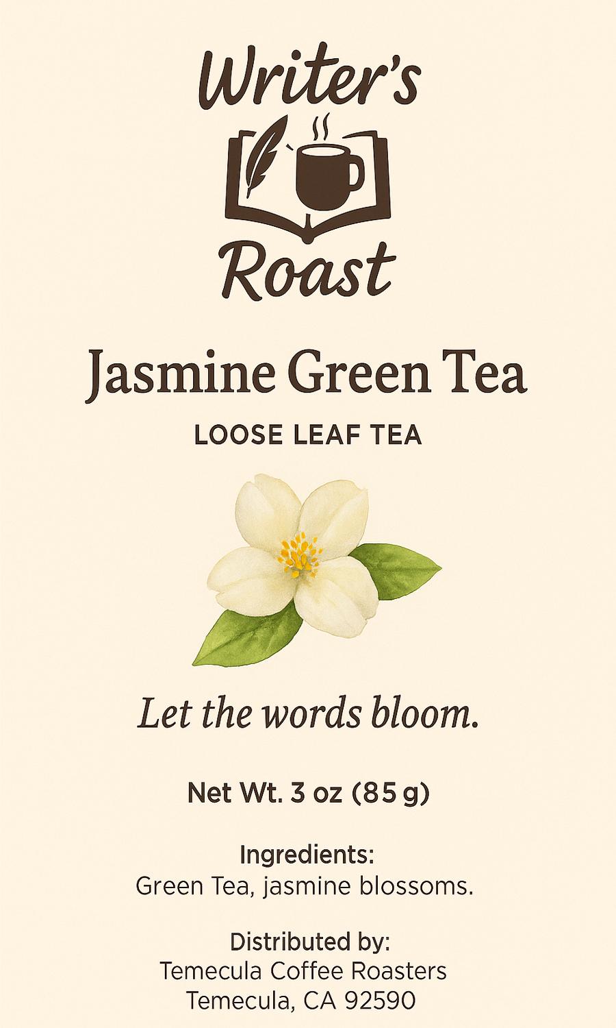 Jasmine Green Tea – Loose Leaf Green Tea with Jasmine Blossoms | Writer’s Roast