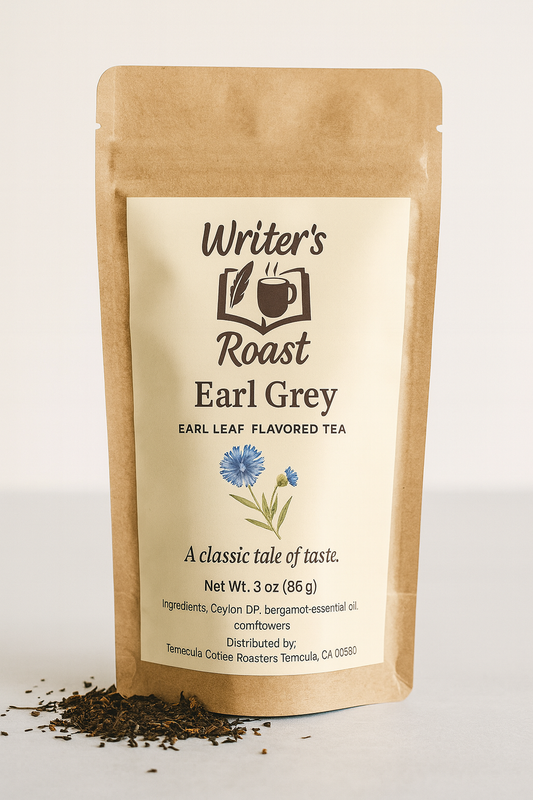 Writer’s Roast Earl Grey Loose Leaf Flavored Tea – Bold Black Tea with Bergamot and Cornflowers