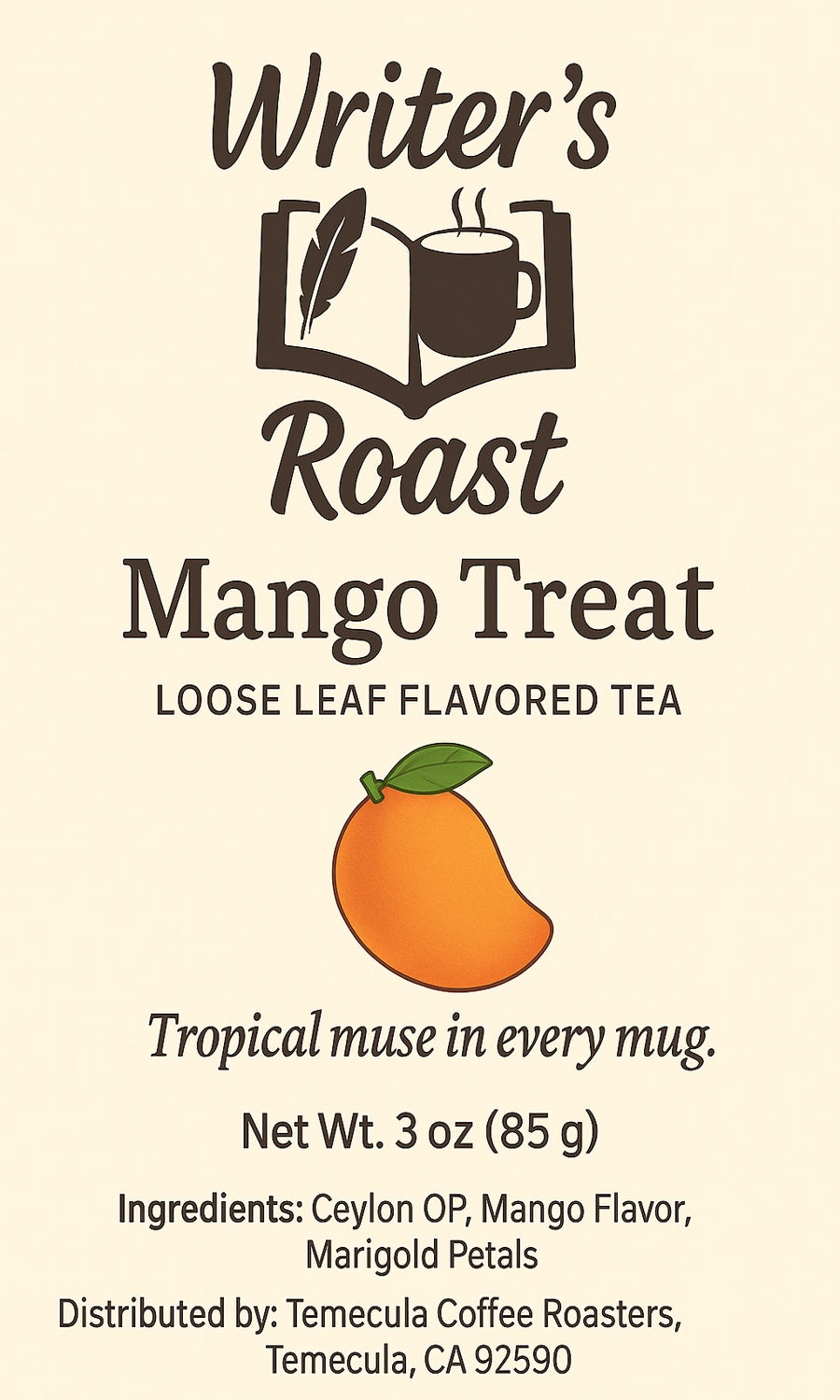 Mango Treat Loose Leaf Flavored Tea – Tropical Fruit Black Tea with Mango & Marigold Petals
